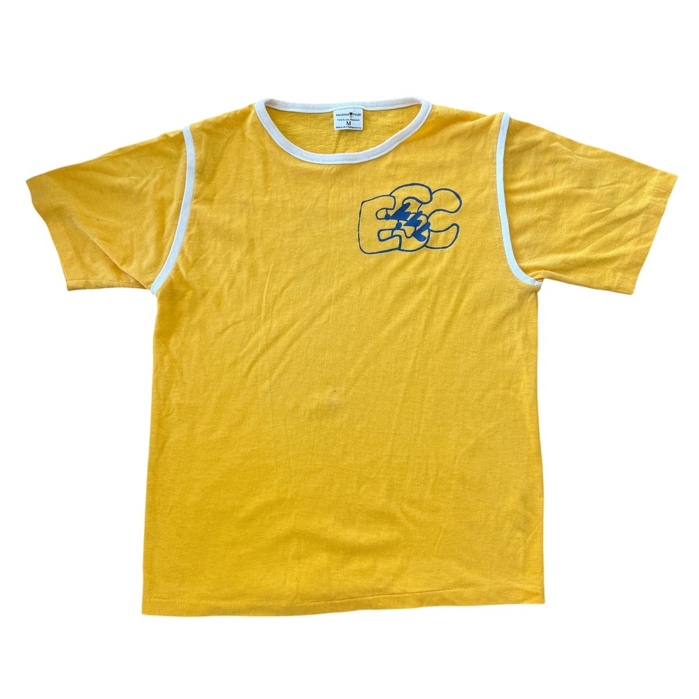 Medalist Pride IMUA Hawaii Ringer T Shirt Single Stitch Vintage 80s M Yellow